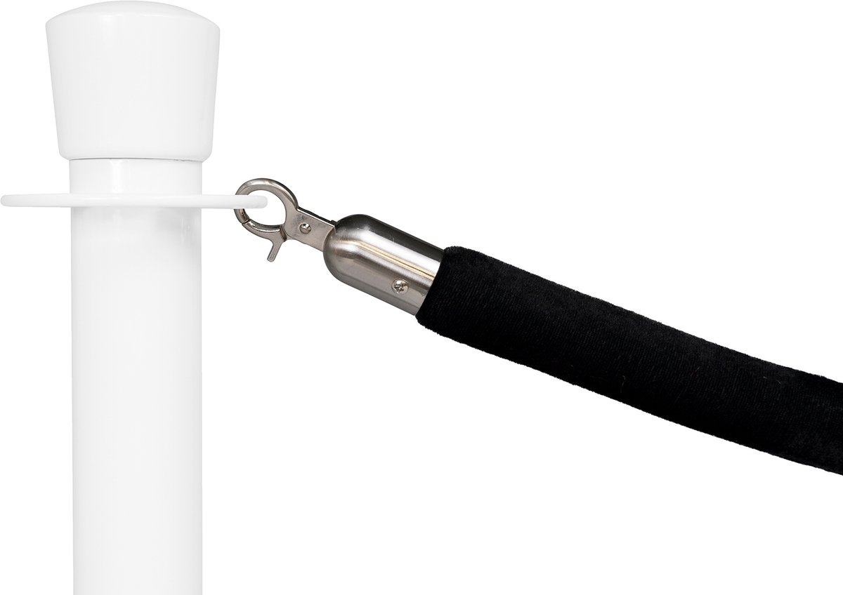   | Afzetkoord Velours | Geborsteld Chroom - Zwart